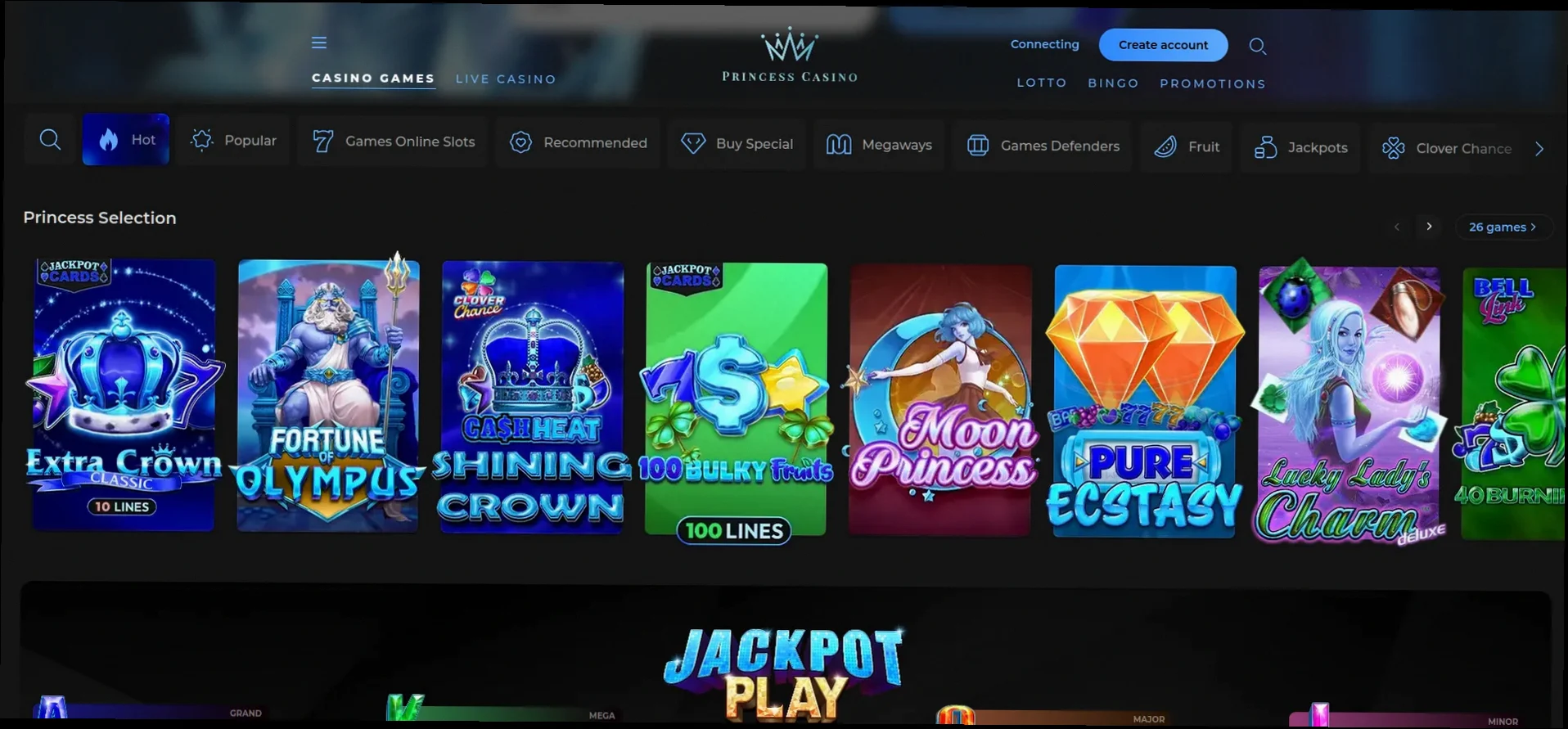 Princess Casino - Fino a €600 + 930 Giri Gratuiti